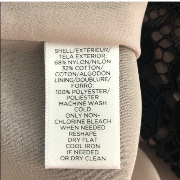 NWT loft black lace over tan tank top with small flaw - Picture 5 of 8